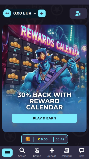 Calendrier des récompenses mobiles du casino RockstarWin