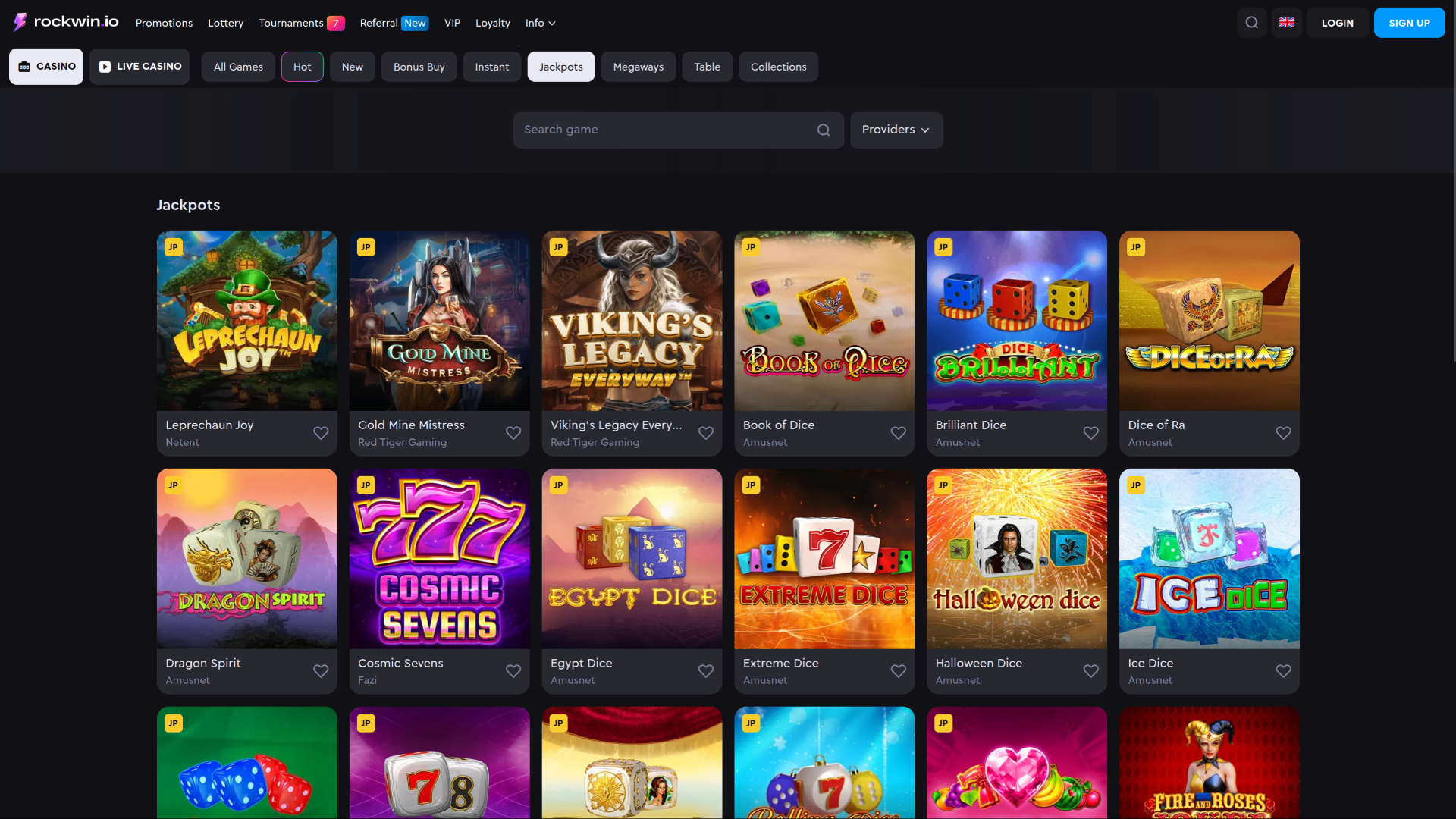 Jackpot de bureau du casino Rockwin