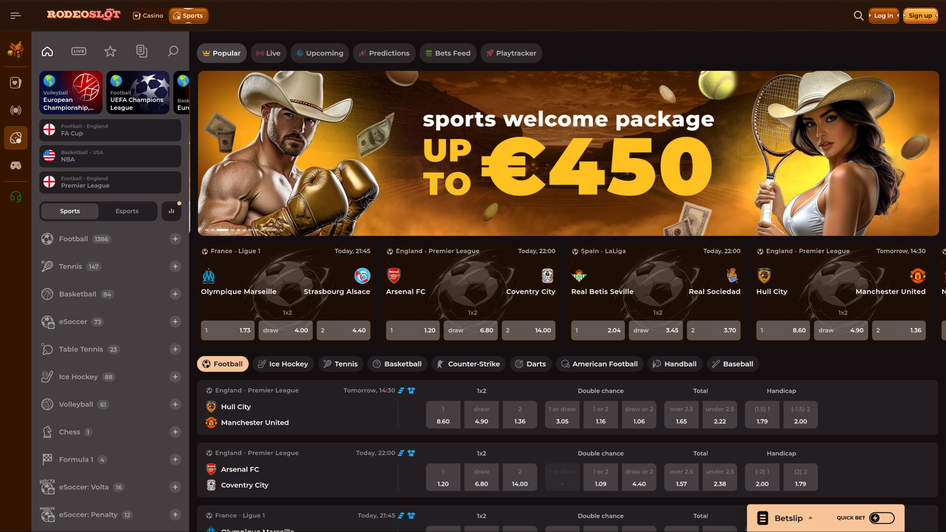 RodeoSlot Casino Десктоп Спорт