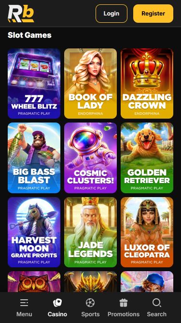 Jeux mobiles du casino Roibets