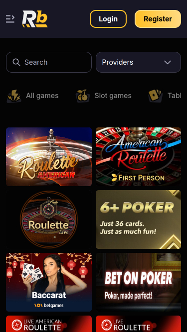Roibets Casino Mobile Live Dealer