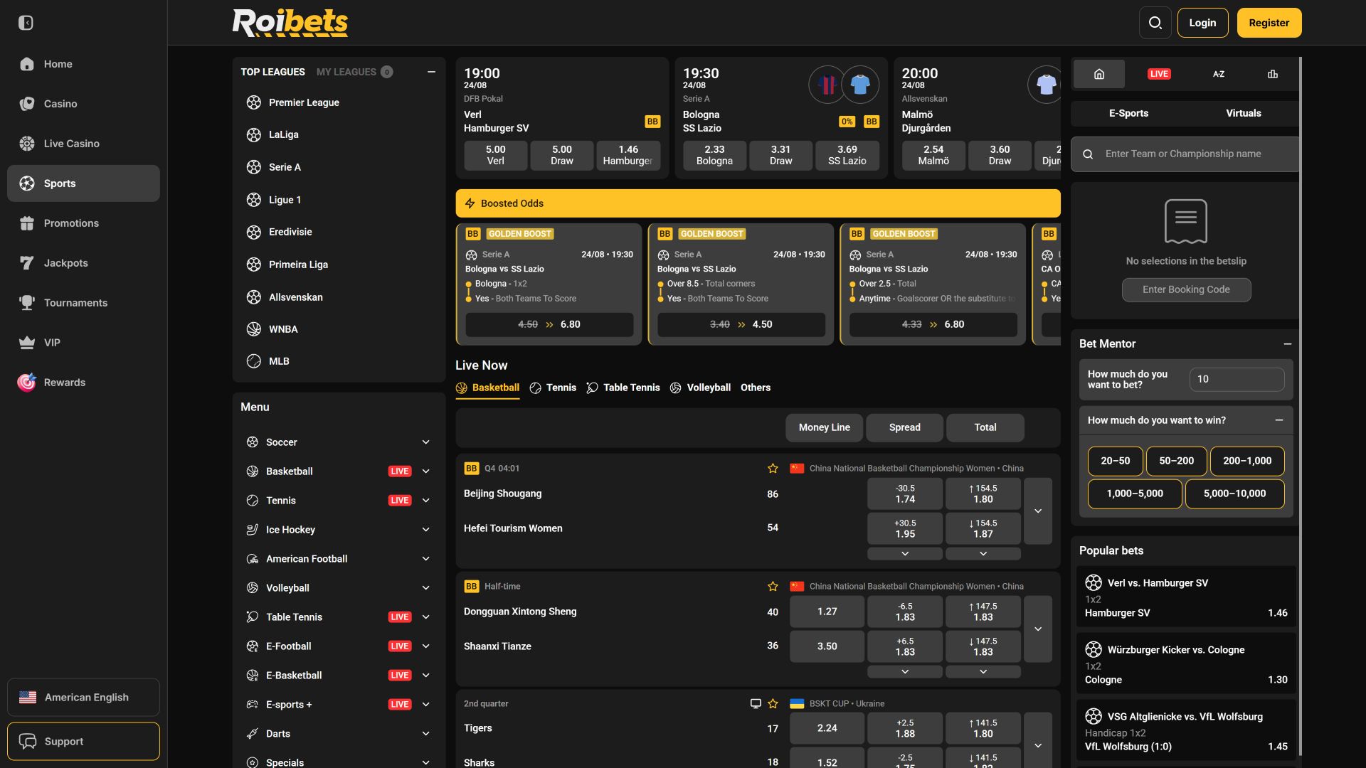 Roibets Casino Paris sportifs sur ordinateur