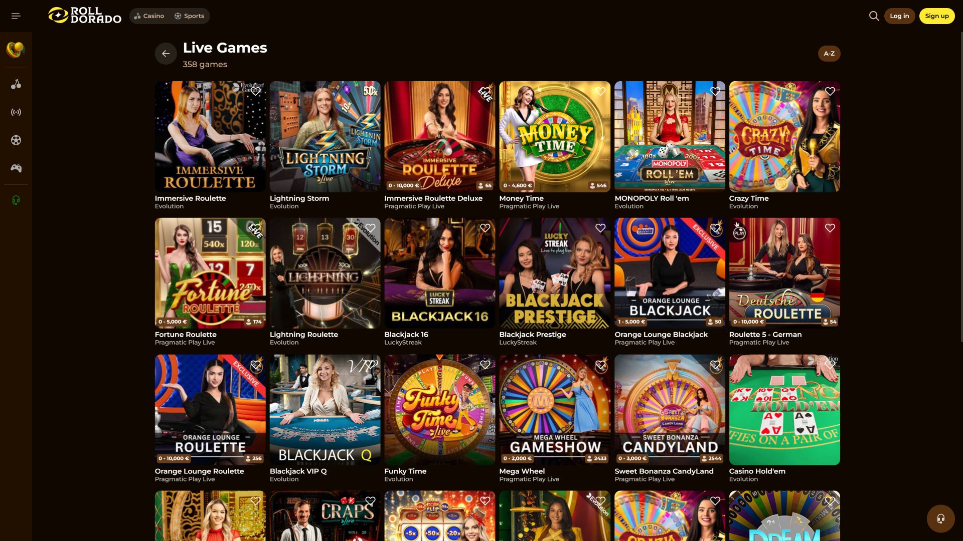 Roll Dorado Casino Десктоп Живой Дилер