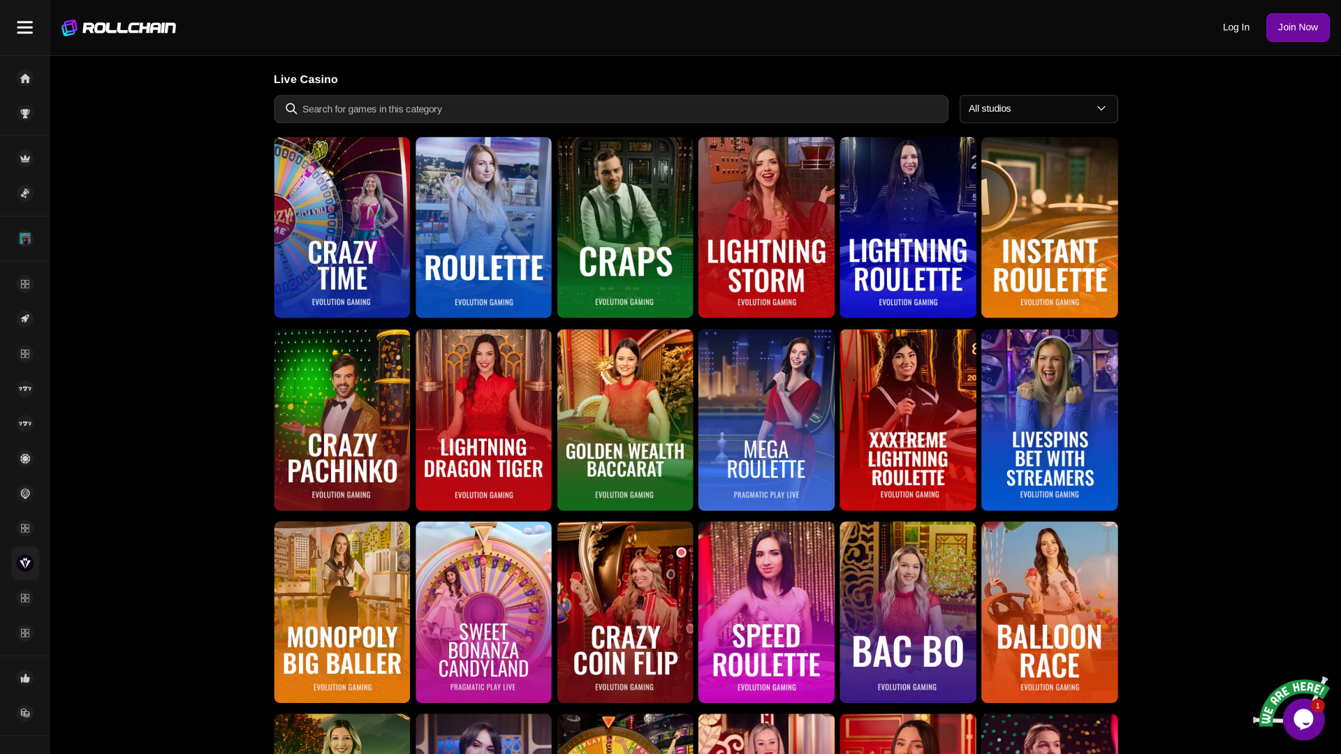 RollChain Casino Croupier en direct