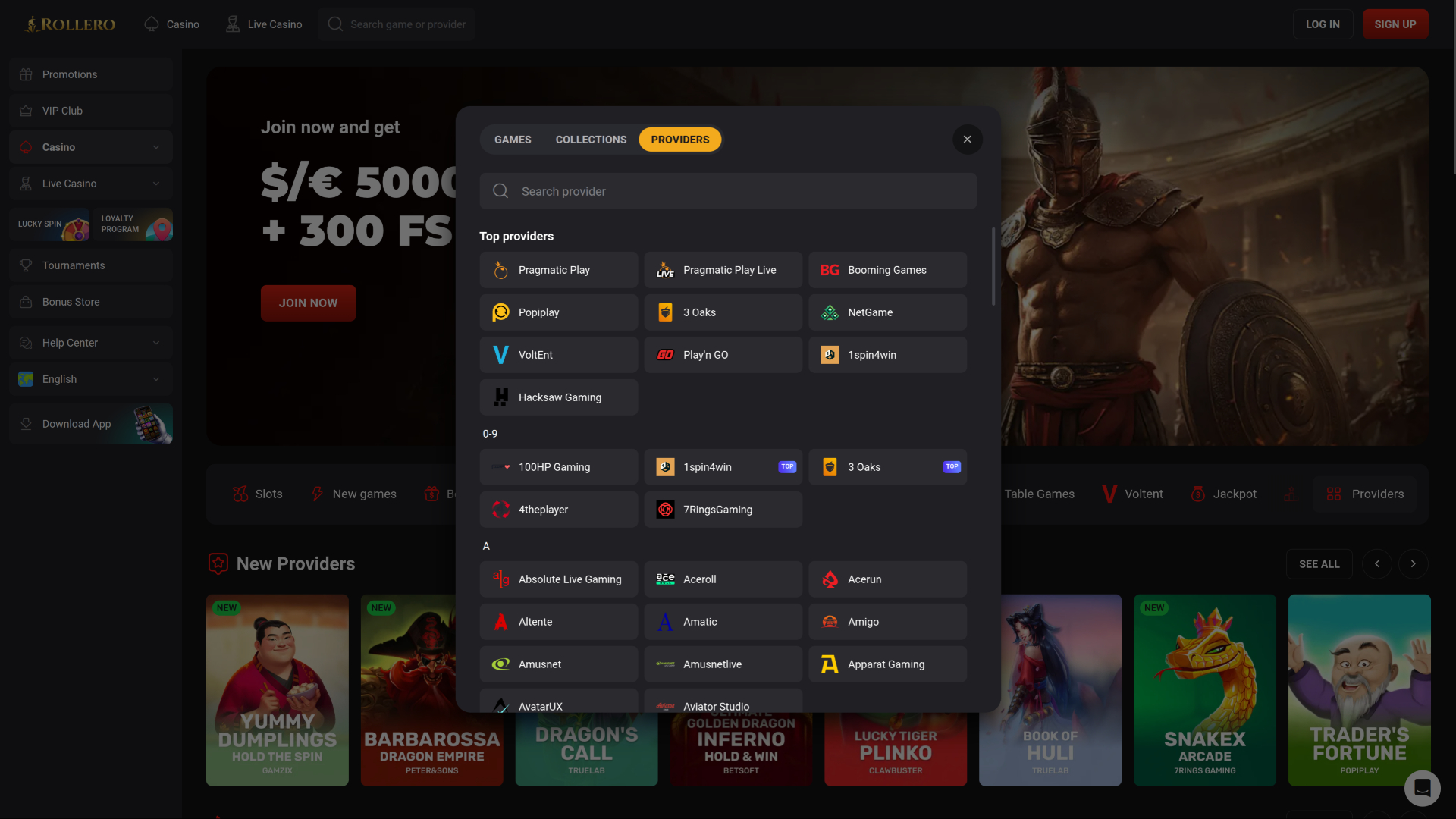 Rollero Casino Desktop Game Developers