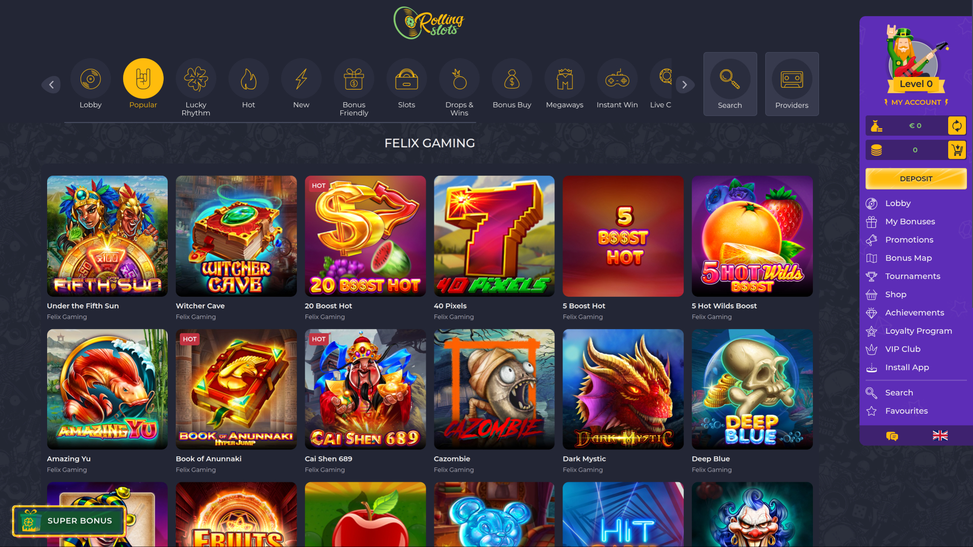 Игры для ПК в казино RollingSlots