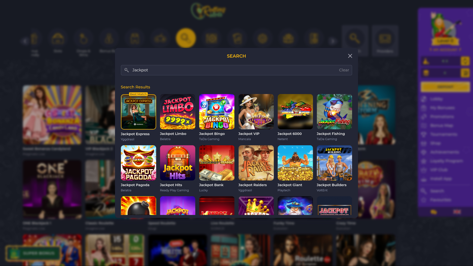 Джекпот казино RollingSlots для настольных компьютеров