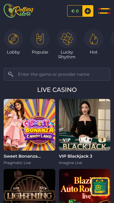 Мобильное казино RollingSlots с живыми дилерами