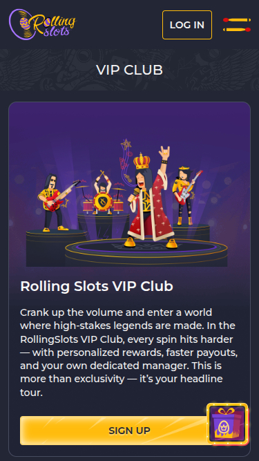 Programma VIP di RollingSlots Casino Mobile