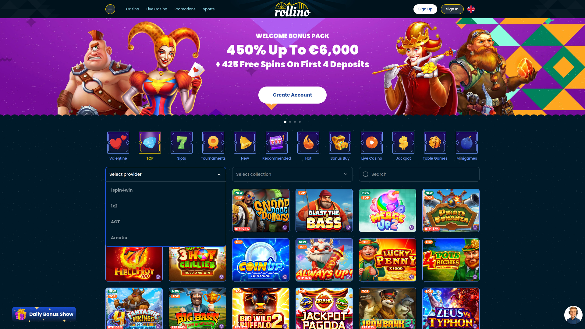 Rollino Casino Desktop Game Developers