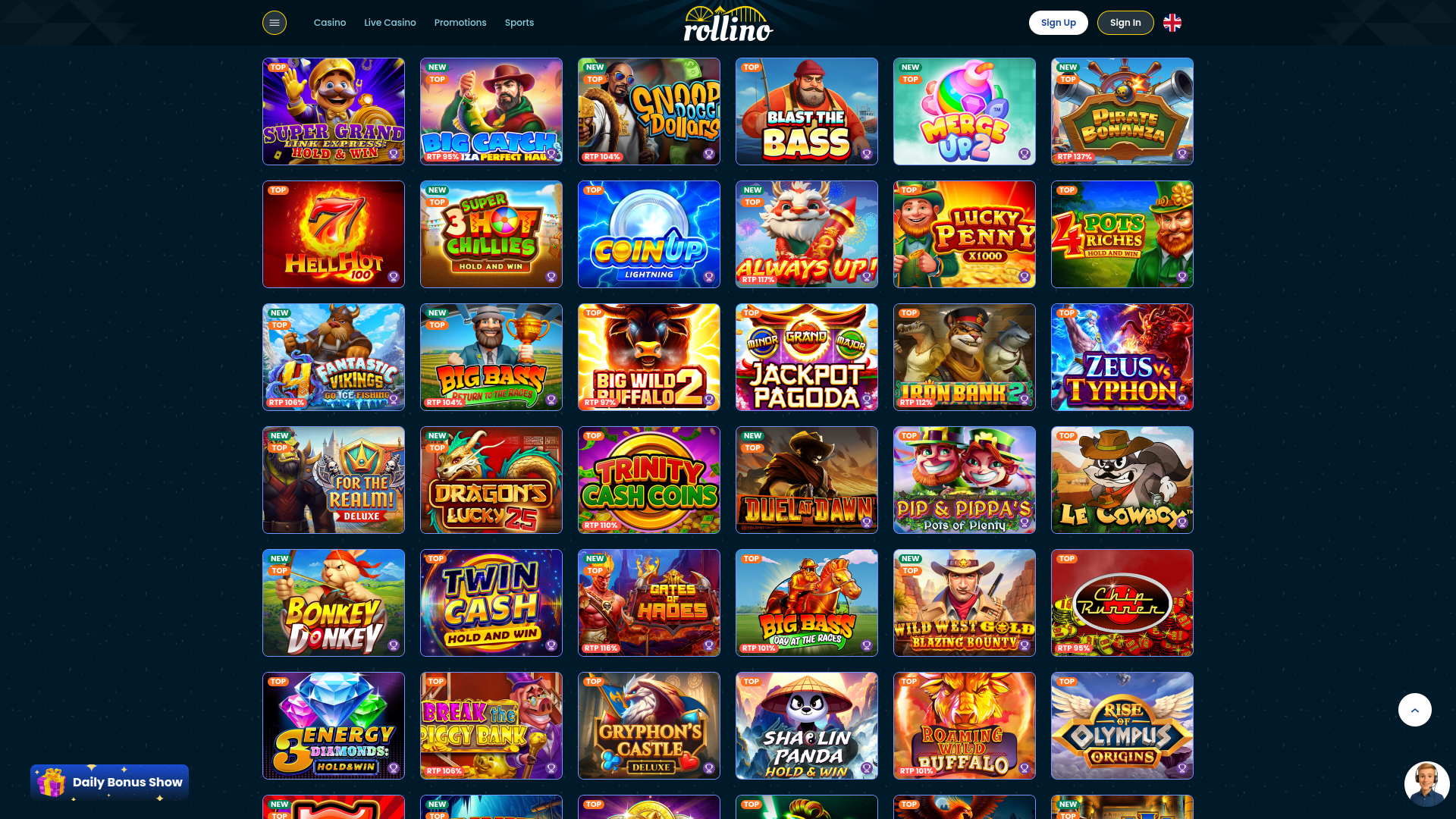 Rollino Casino Desktop Games