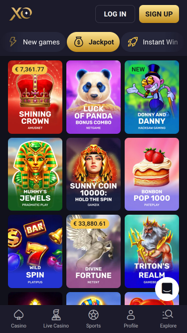 Rollxo Casino Mobile Jackpot