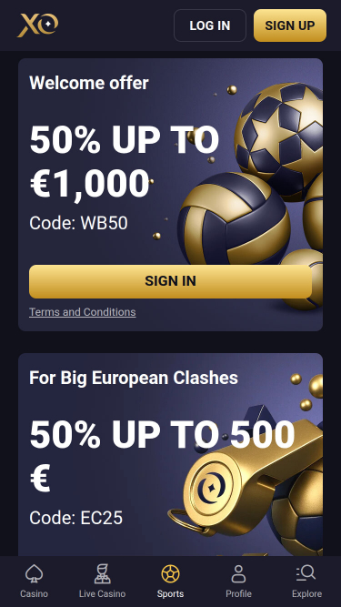 Rollxo Casino Mobile-Aktionen