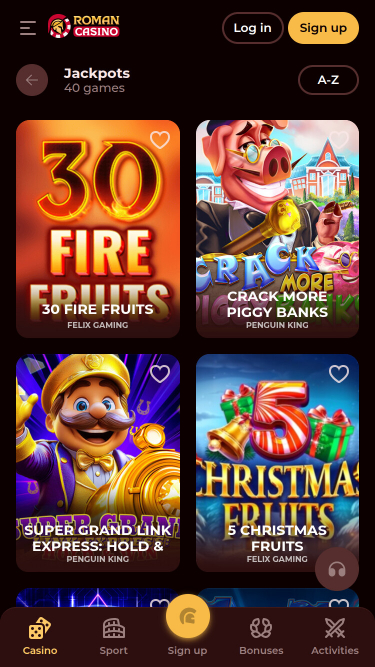 Jackpot mobile du casino romain