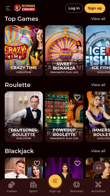Casino mobile romain avec croupier en direct