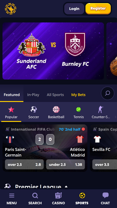 Roobet Casino Mobile Paris Sportifs