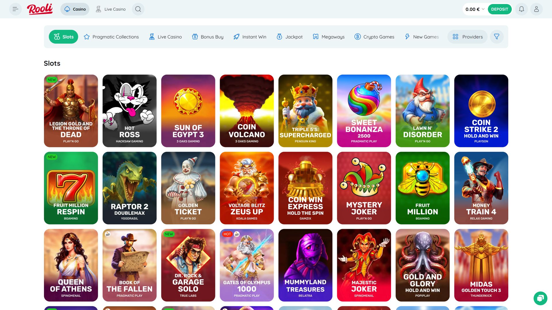 Игры для ПК в казино Rooli