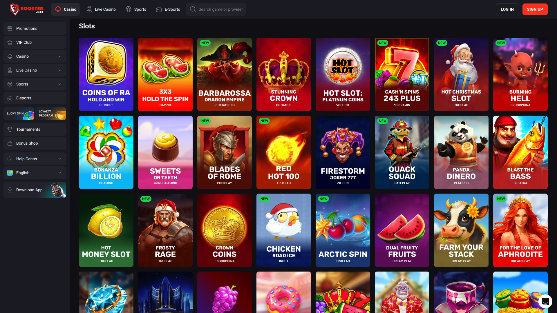 Giochi desktop Rooster Bet