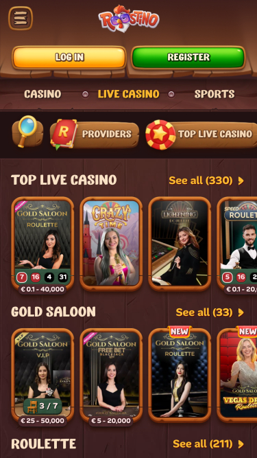Roostino Casino Live Dealer