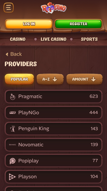 Roostino Casino Game Developers