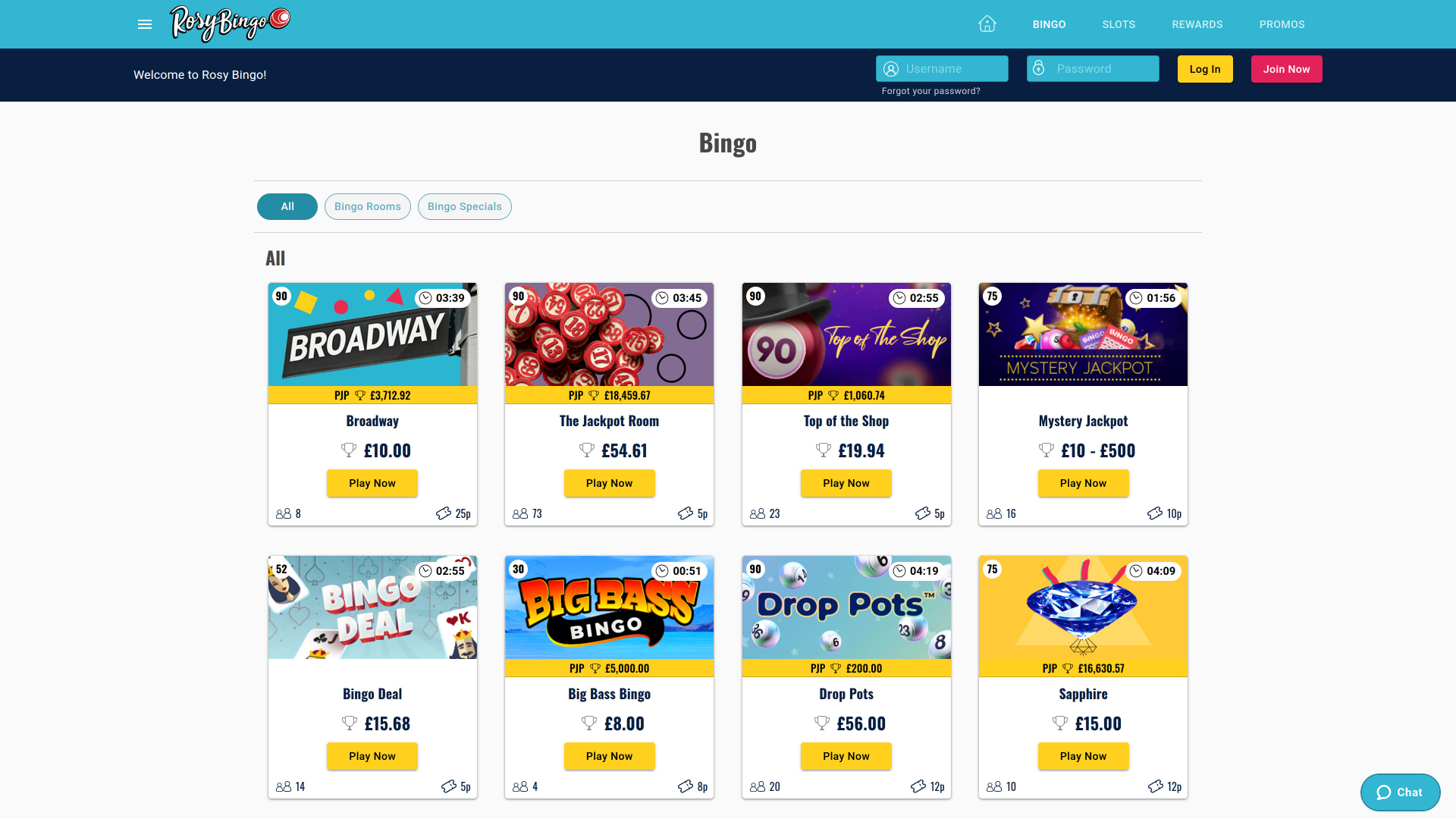 Bingo Rosy sur ordinateur