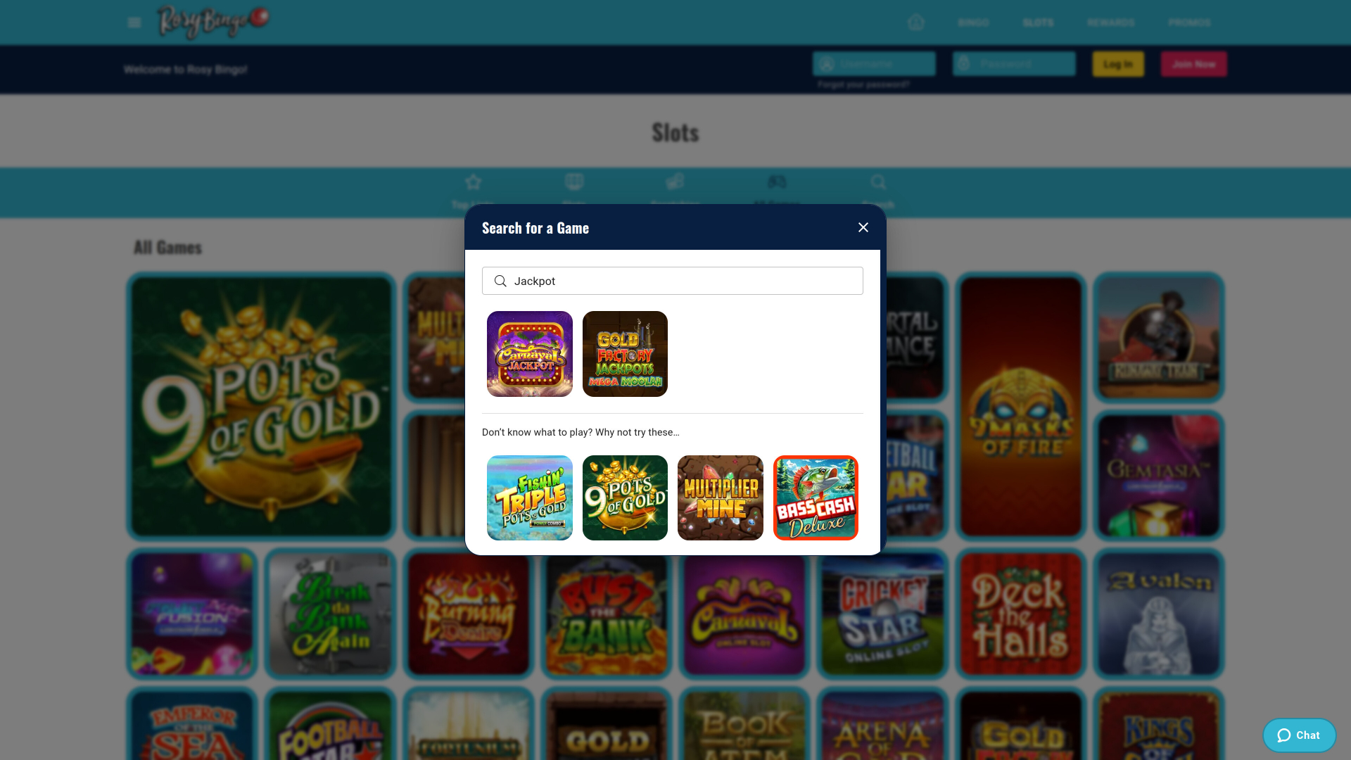 Jackpot Rosy Bingo sur ordinateur