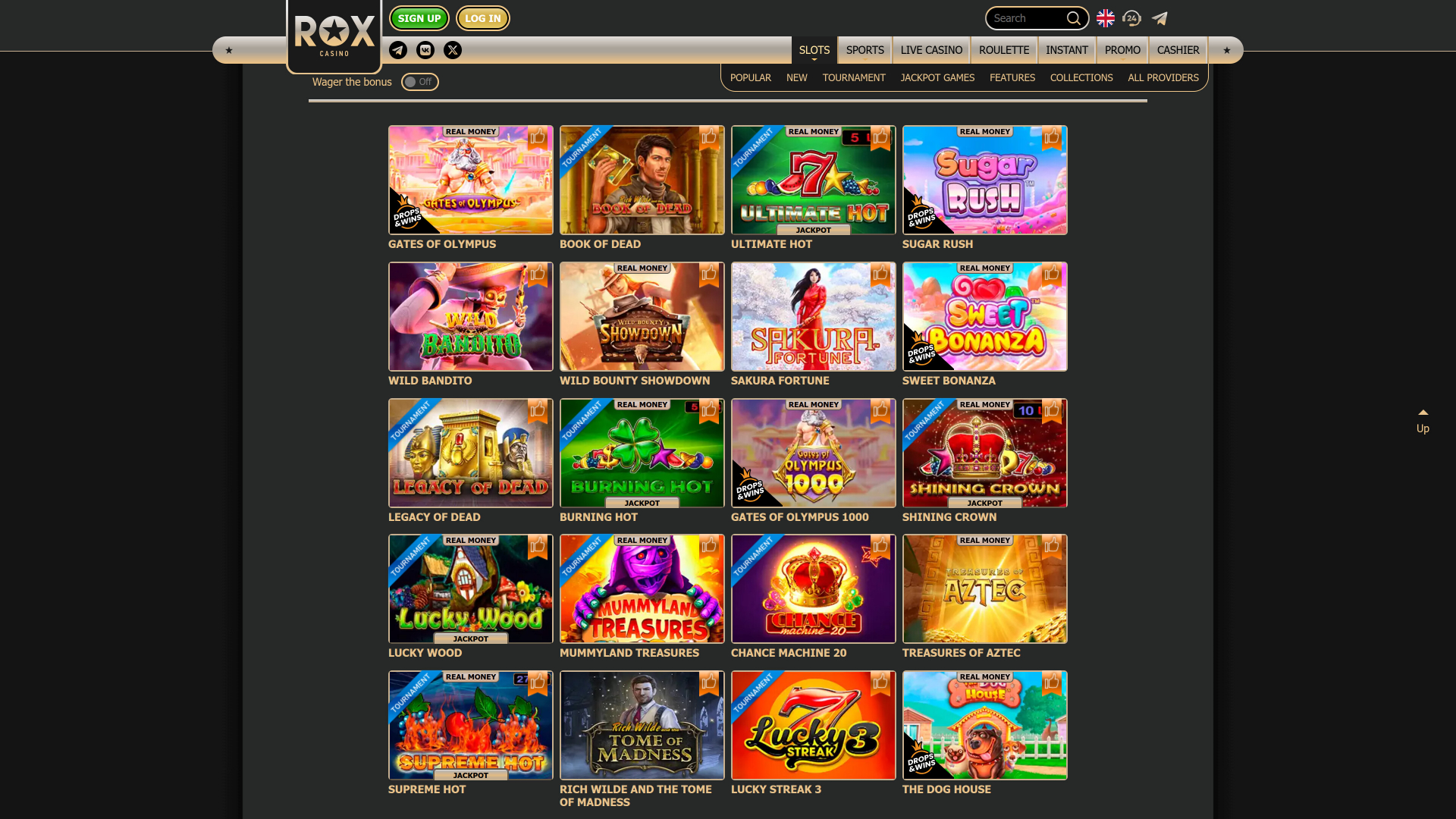Giochi desktop del casinò Rox