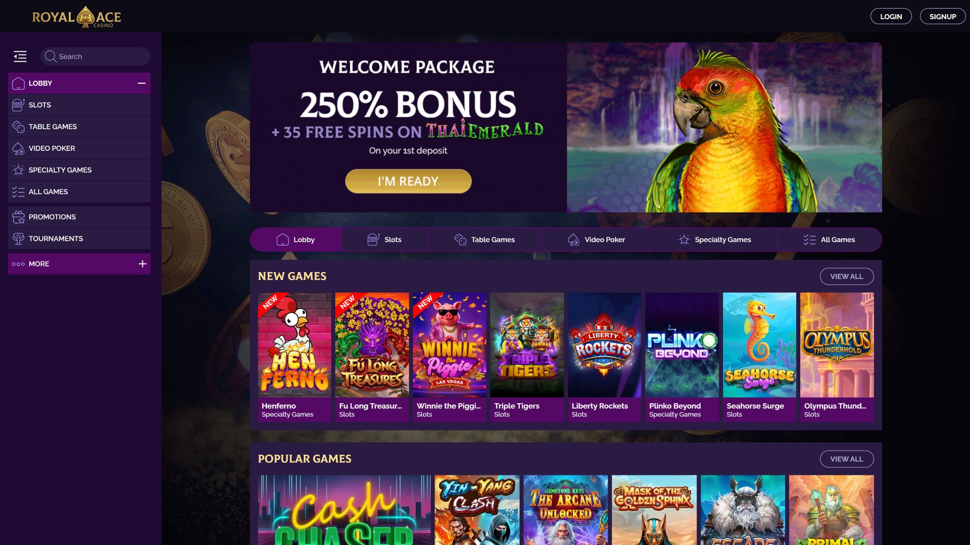 Royal Ace Casino Desktop Games
