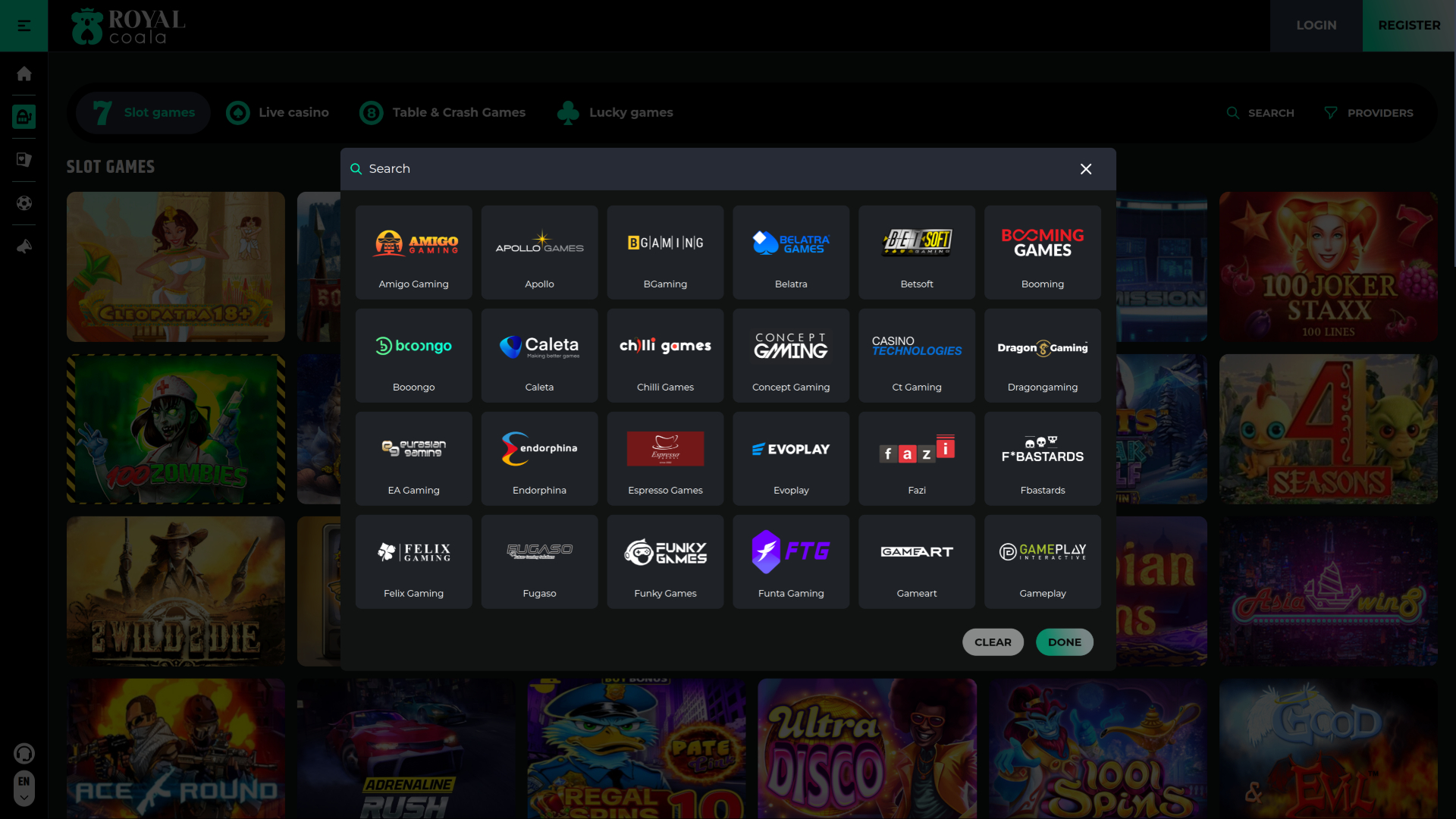 Desarrolladores de juegos de escritorio del Royal Coala Casino