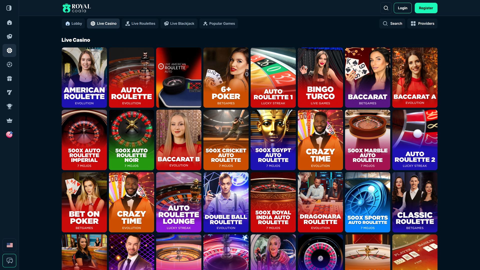 Casino Royal Coala con crupier en vivo de escritorio