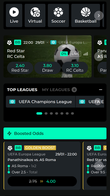 Deportes móviles de Royal Coala Casino