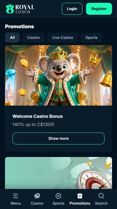 Promociones móviles del Casino Royal Coala