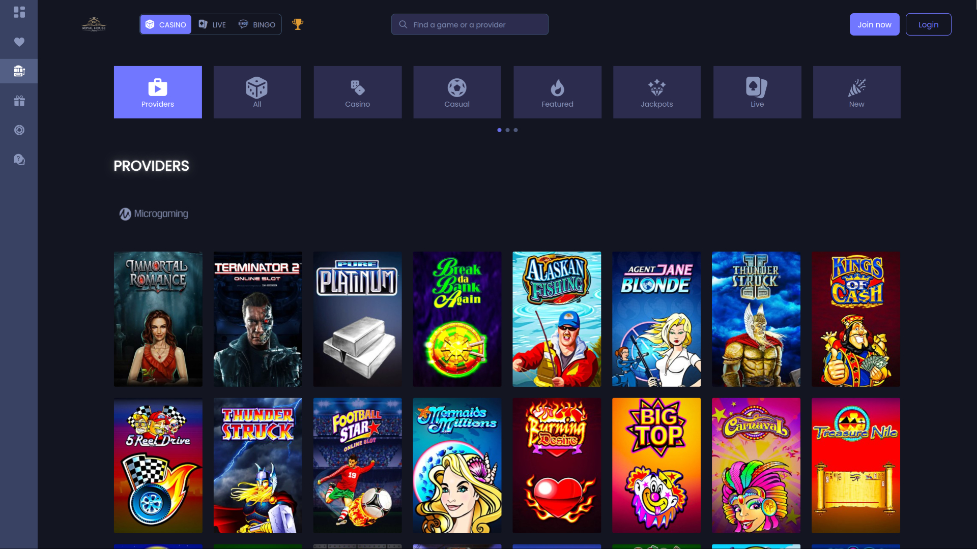 Sviluppatori di giochi desktop Royal House Casino