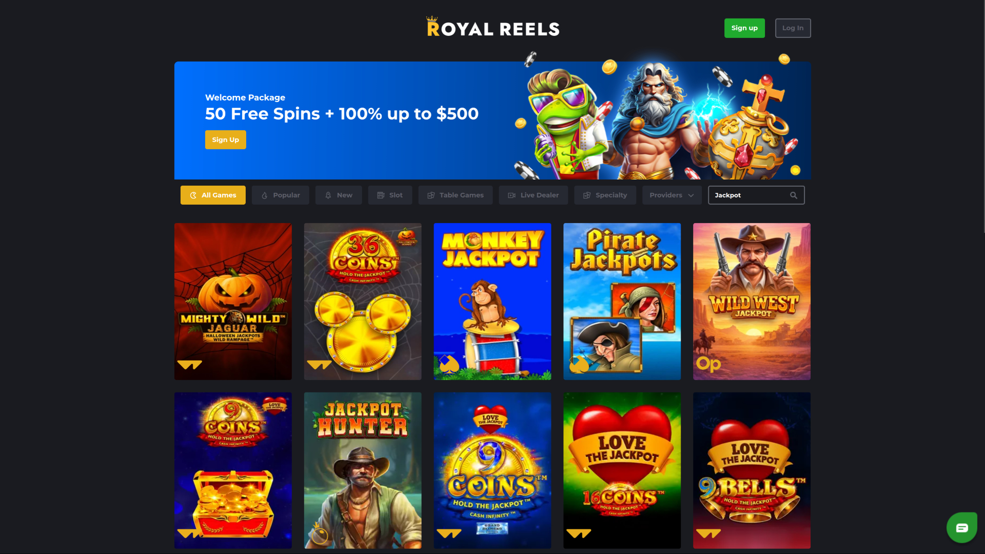 Royal Reels Casino Desktop Jackpot