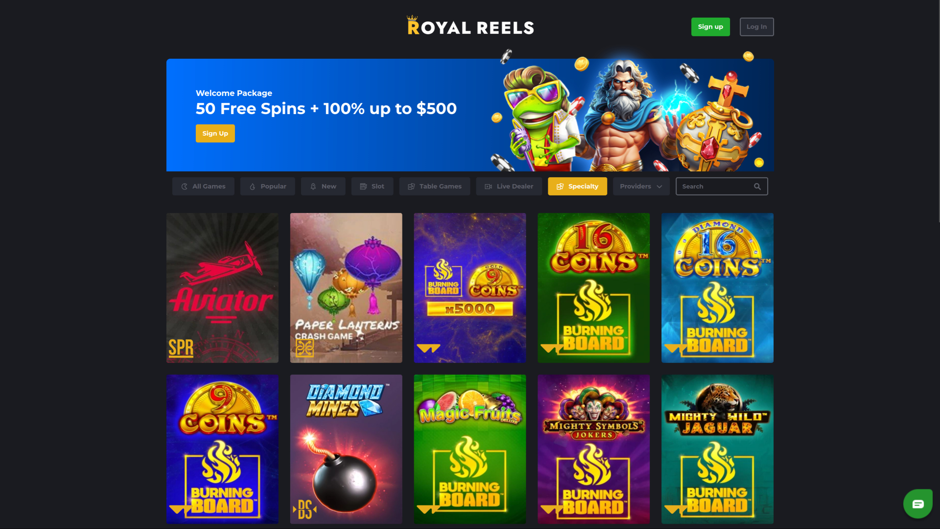 Royal Reels Casino Desktop Specialty Games