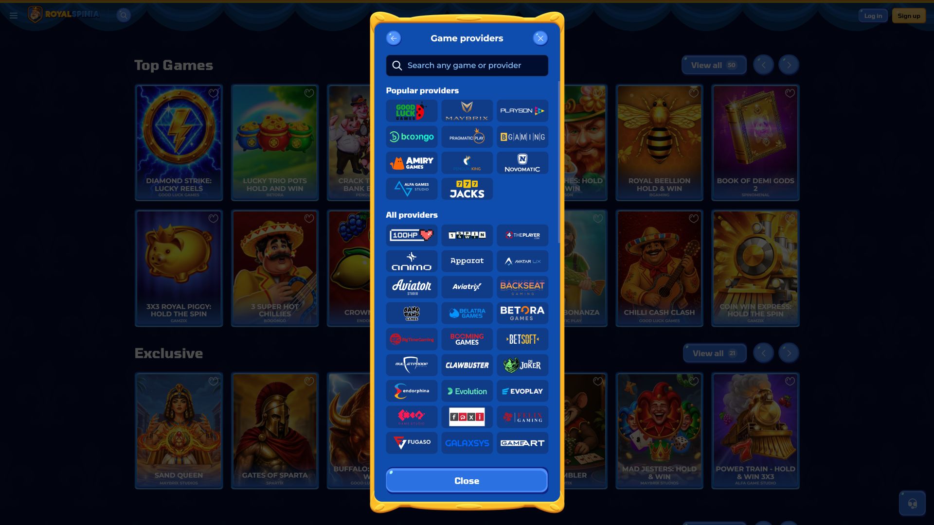 Entwickler des Royal Spinia Casino Desktop-Spiels