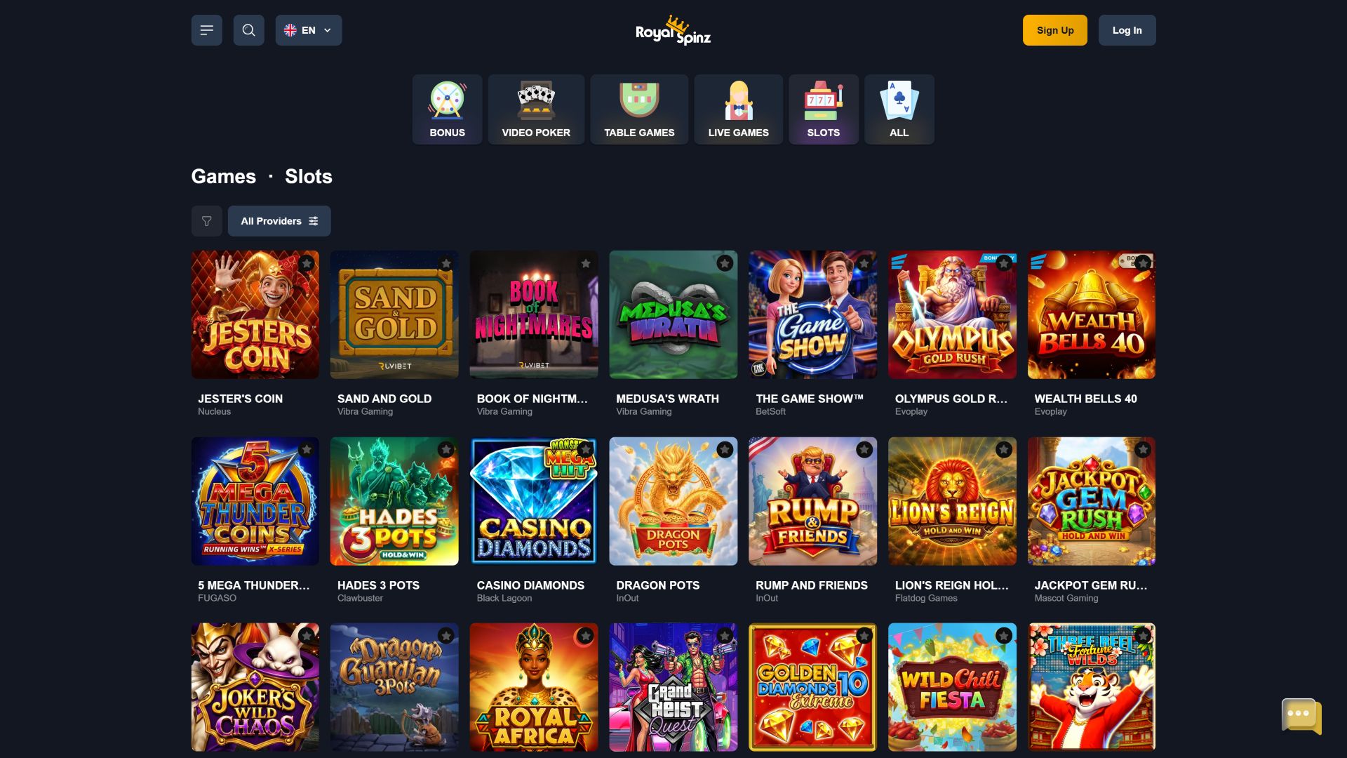 Jogos de computador do Royal Spinz Casino