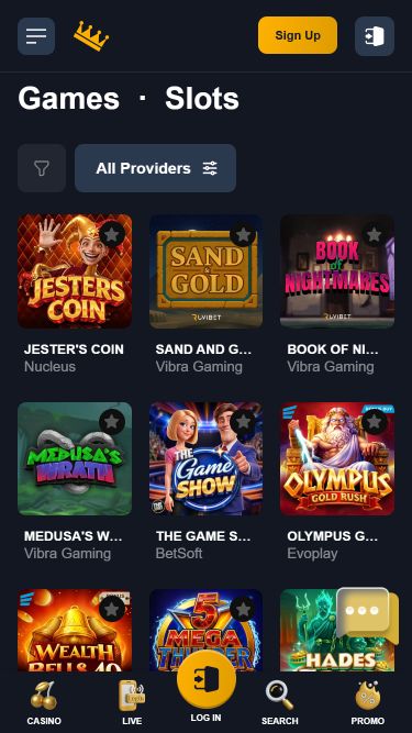 Jogos para celular do Royal Spinz Casino
