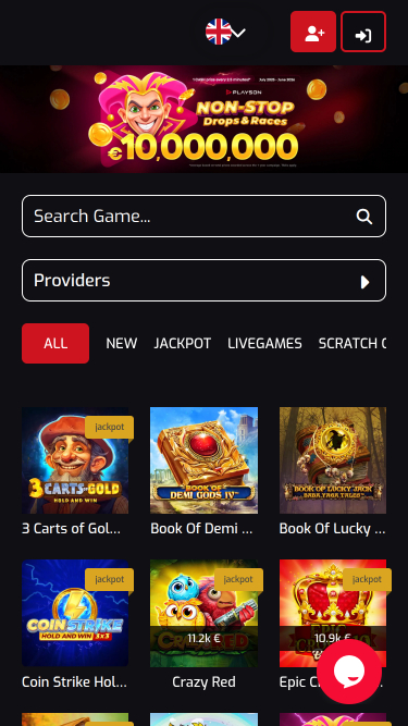 Jeux mobiles du casino Royal Stars