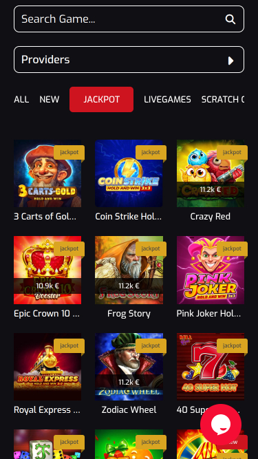 Jackpot mobile du casino Royal Stars