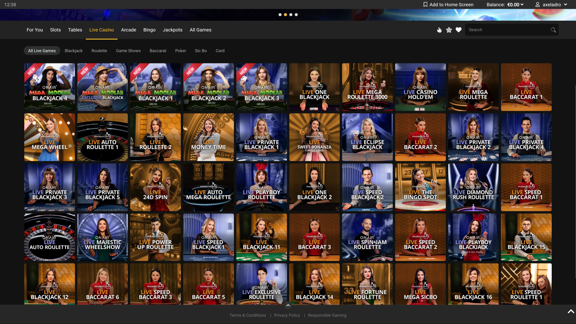 Casino Royal Vegas sur ordinateur avec croupier en direct