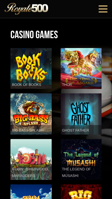 Jeux mobiles du casino Royale500