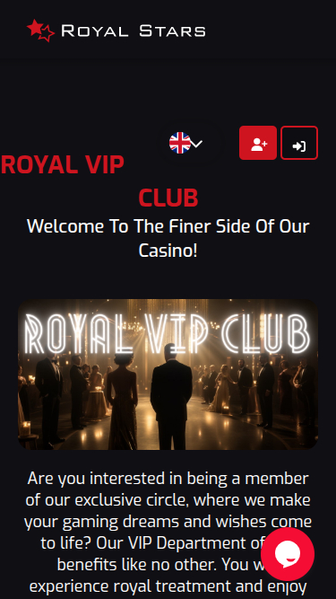 Programme VIP mobile du casino Royal Stars