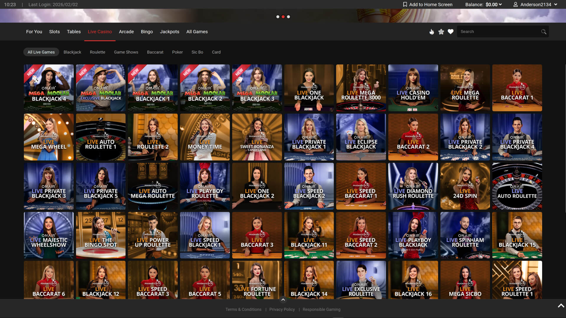 Casino Ruby Fortune sur ordinateur avec croupier en direct