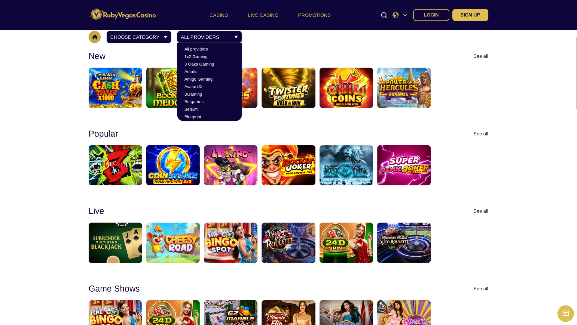 Sviluppatori di giochi desktop Ruby Vegas Casino