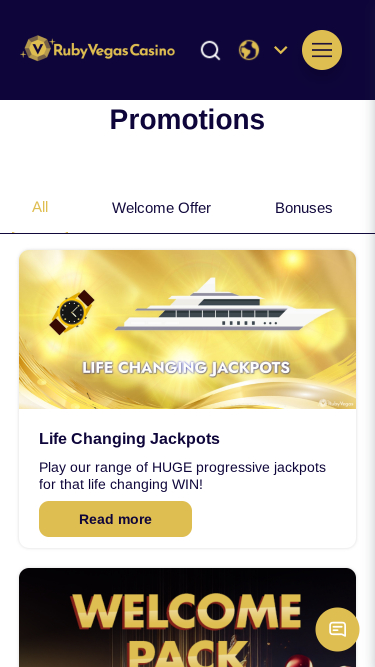 Promozioni per dispositivi mobili del casinò Ruby Vegas