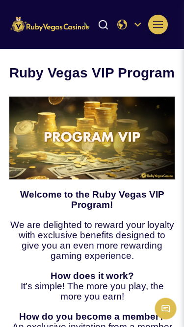Мобильная VIP-программа казино Ruby Vegas