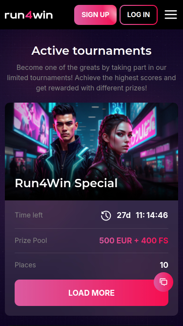 Мобильные турниры казино Run4Win