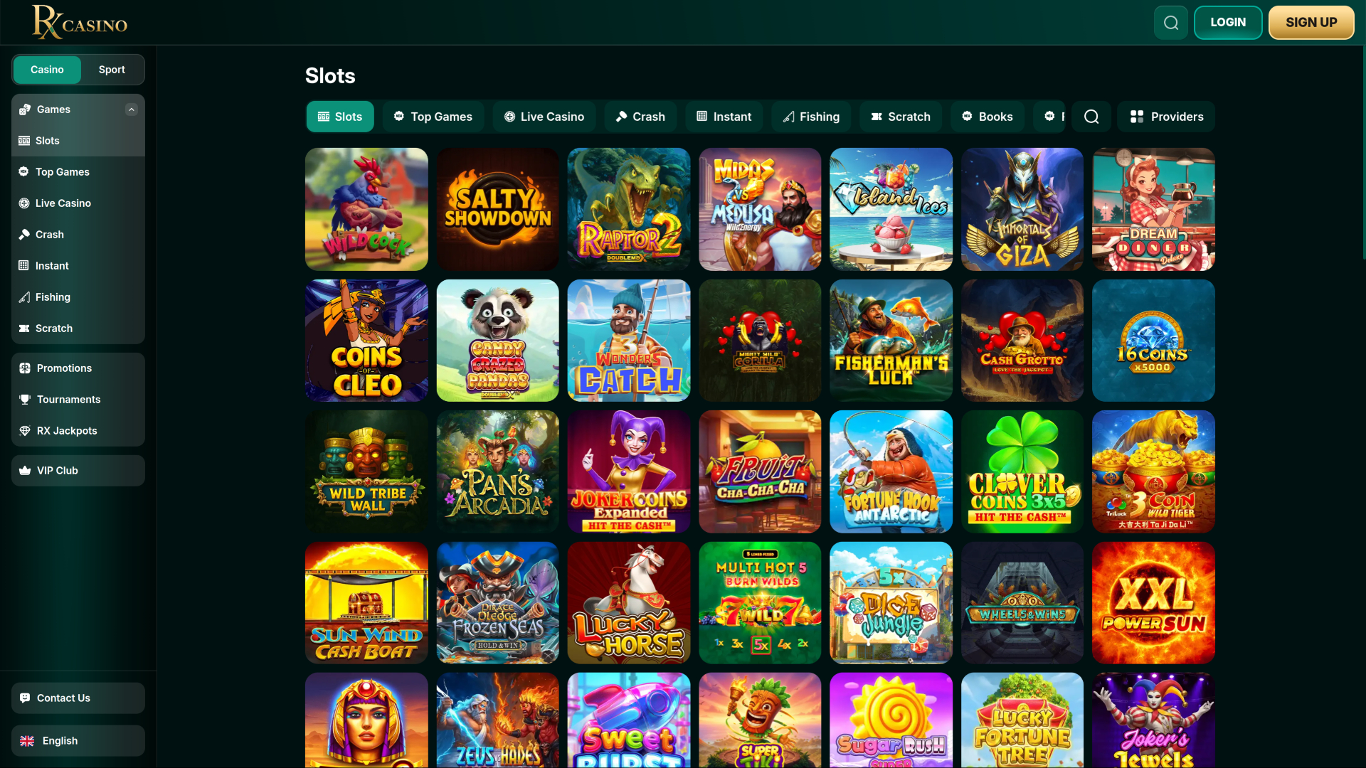 Juegos de escritorio de RX Casino