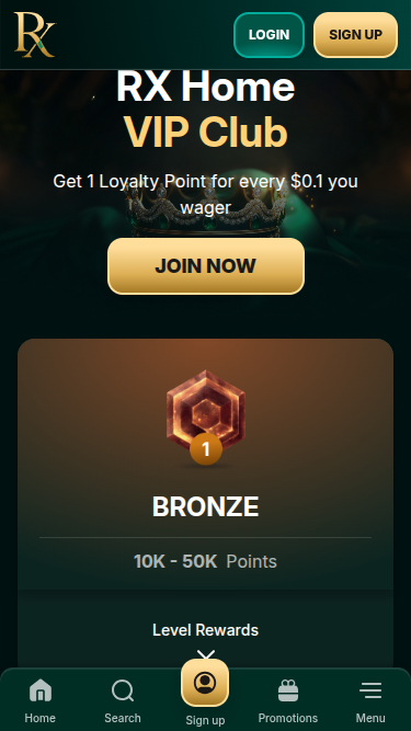 RX Casino Mobile VIP Program